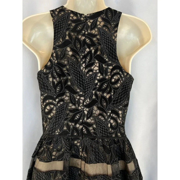 Aidan Mattox Black Beige A-Line Cocktail Dress $458 - Picture 8 of 13